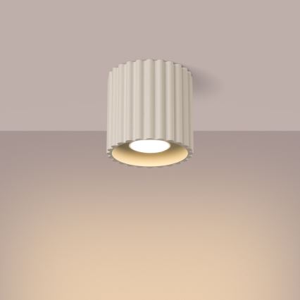 Taškinis šviestuvas AURA 1xGU10/10W/230V 10 cm kreminės spalvos