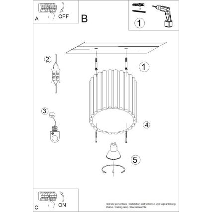 Taškinis šviestuvas AURA 1xGU10/10W/230V pr. 10 cm oranžinis