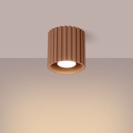 Taškinis šviestuvas AURA 1xGU10/10W/230V 10 cm rudas