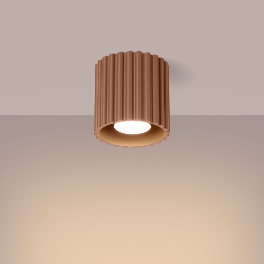 Taškinis šviestuvas AURA 1xGU10/10W/230V 10 cm rudas