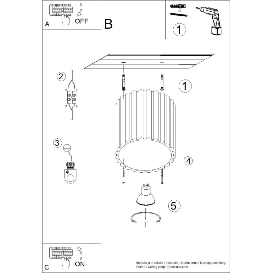 Taškinis šviestuvas AURA 1xGU10/10W/230V 10 cm mėlynas