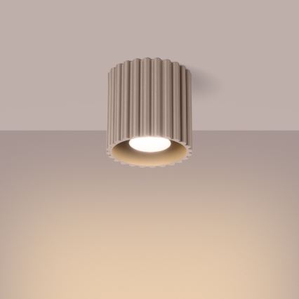 Taškinis šviestuvas AURA 1xGU10/10W/230V, Ø 10 cm, taupe