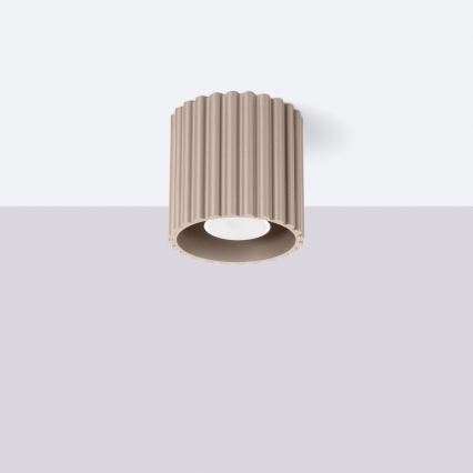 Taškinis šviestuvas AURA 1xGU10/10W/230V, Ø 10 cm, taupe