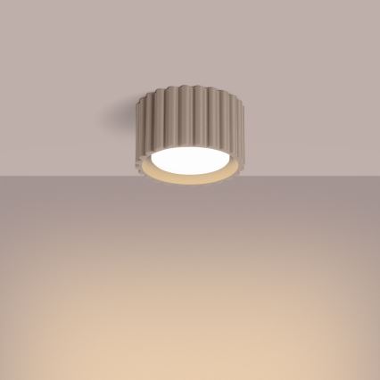Taškinis šviestuvas AURA 1xGX53/10W/230V Ø 10 cm pilkšvai rudas
