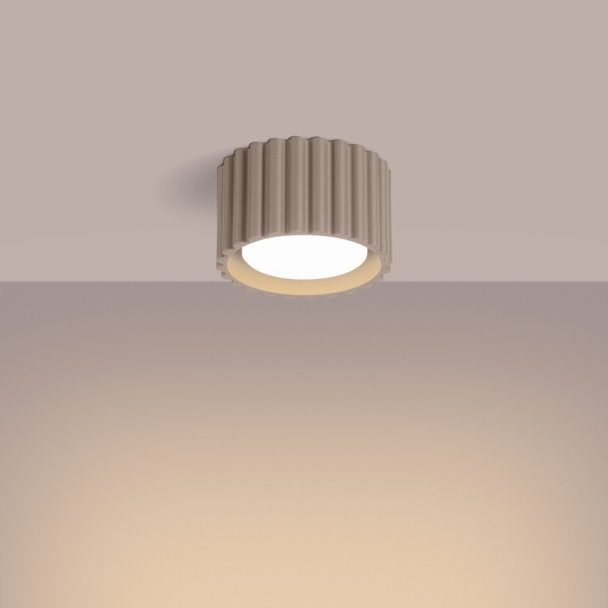 Taškinis šviestuvas AURA 1xGX53/10W/230V Ø 10 cm pilkšvai rudas