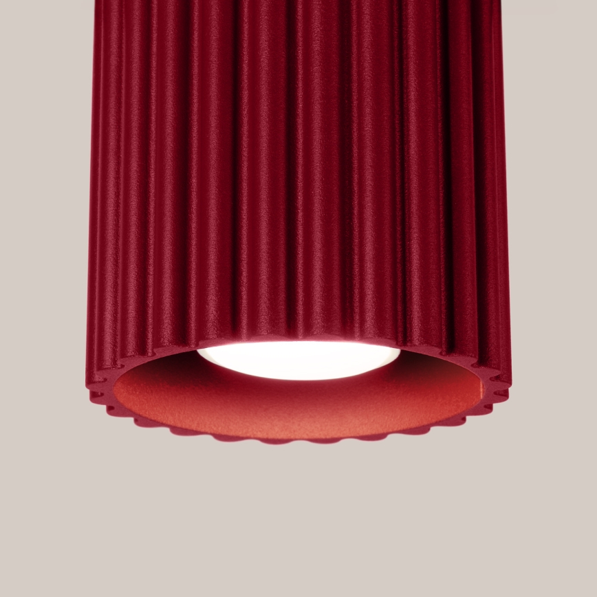 Taškinis šviestuvas AURA 1xGU10/10W/230V, skersmuo 10 cm, raudonas