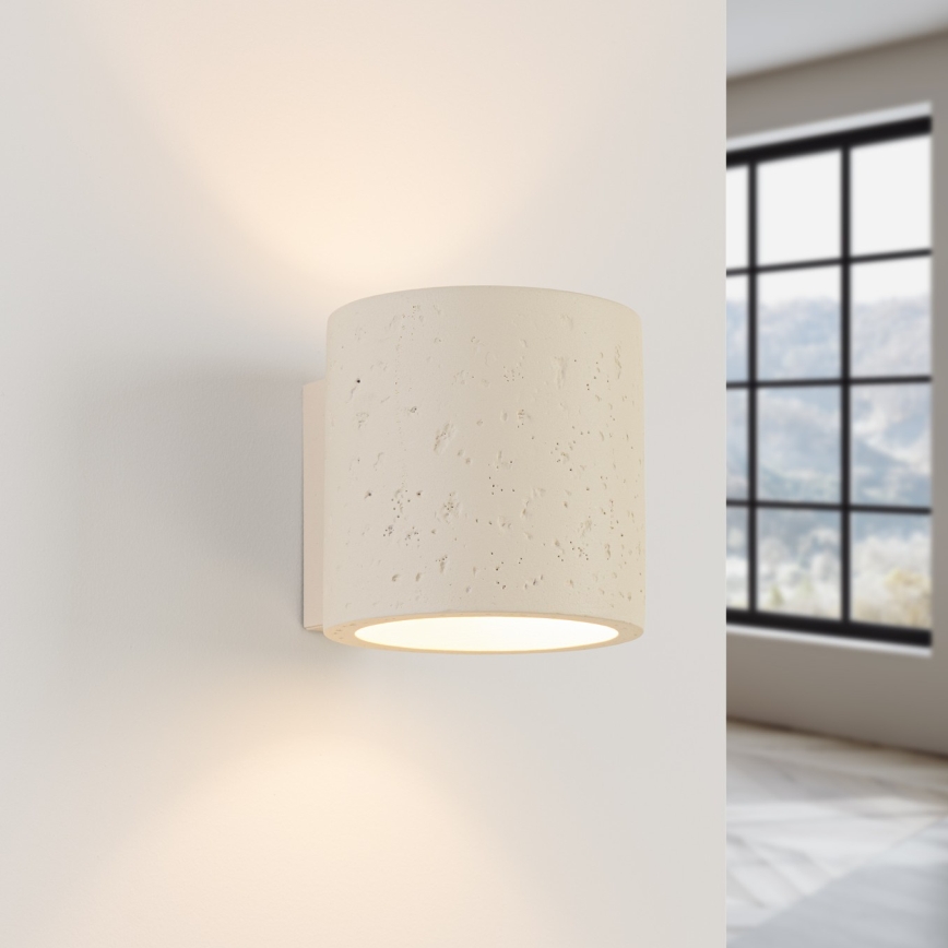 Sieninis taškinis šviestuvas ORBIS 1xG9/8W/230V, betonas/kreminė