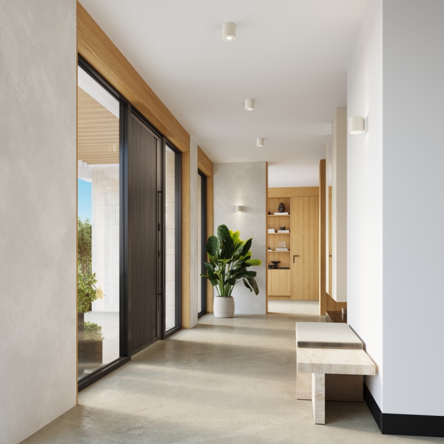 Sieninis taškinis šviestuvas ORBIS 1xG9/8W/230V, betonas/kreminė