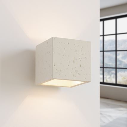 Sieninis taškinis šviestuvas QUAD 1xG9/8W/230V, betono/kreminės spalvos