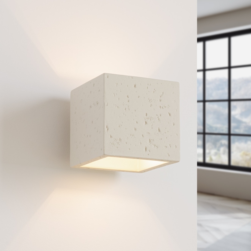 Sieninis taškinis šviestuvas QUAD 1xG9/8W/230V, betono/kreminės spalvos