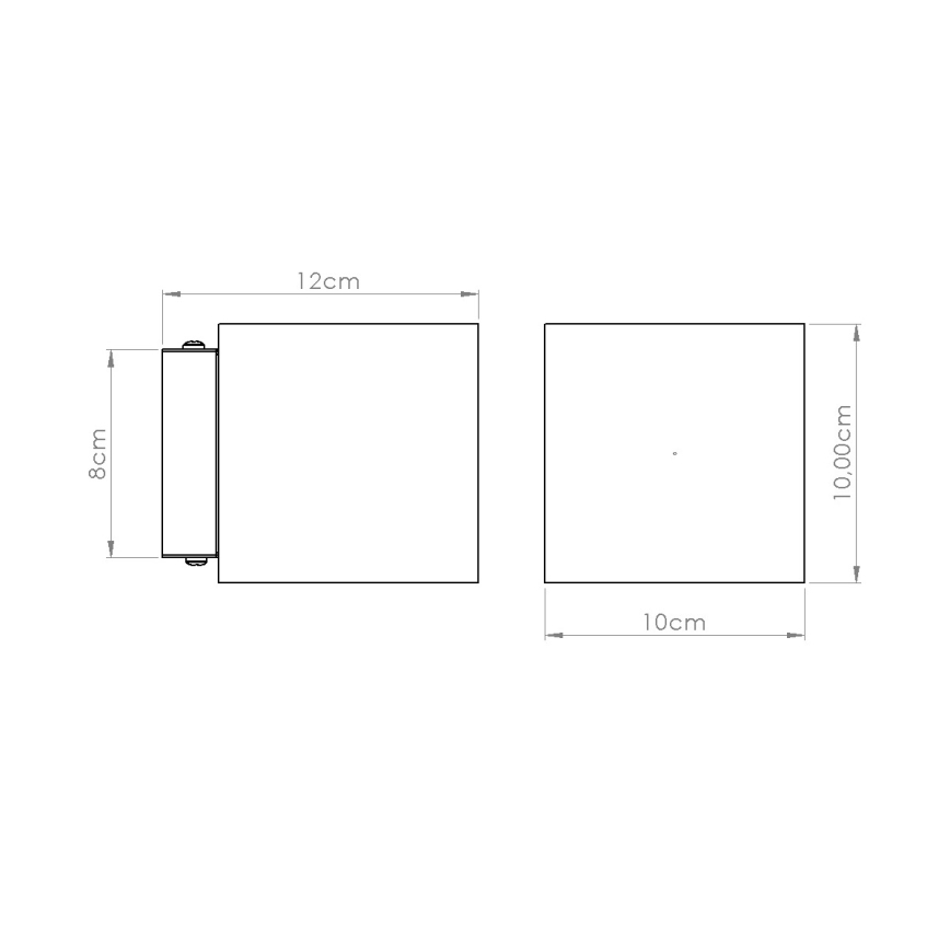 Sieninis taškinis šviestuvas QUAD 1xG9/8W/230V, betono/kreminės spalvos