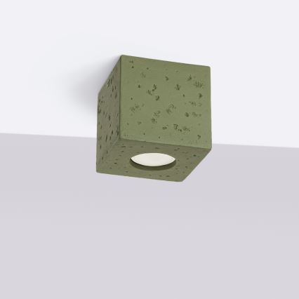 Taškinis šviestuvas QUAD 1xGU10/10W/230V betonas/žalia
