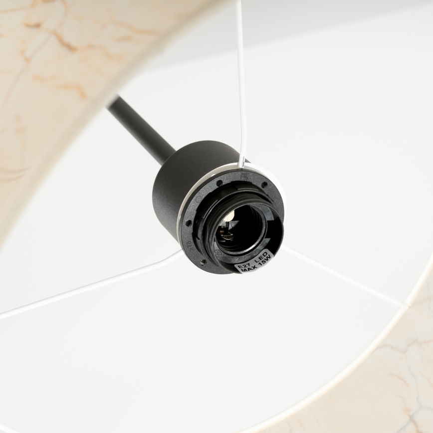 Pakabinamas šviestuvas su laidu NEVIA 1xE27/15W/230V Ø 40 cm, smėlinė/marmuro dekoras