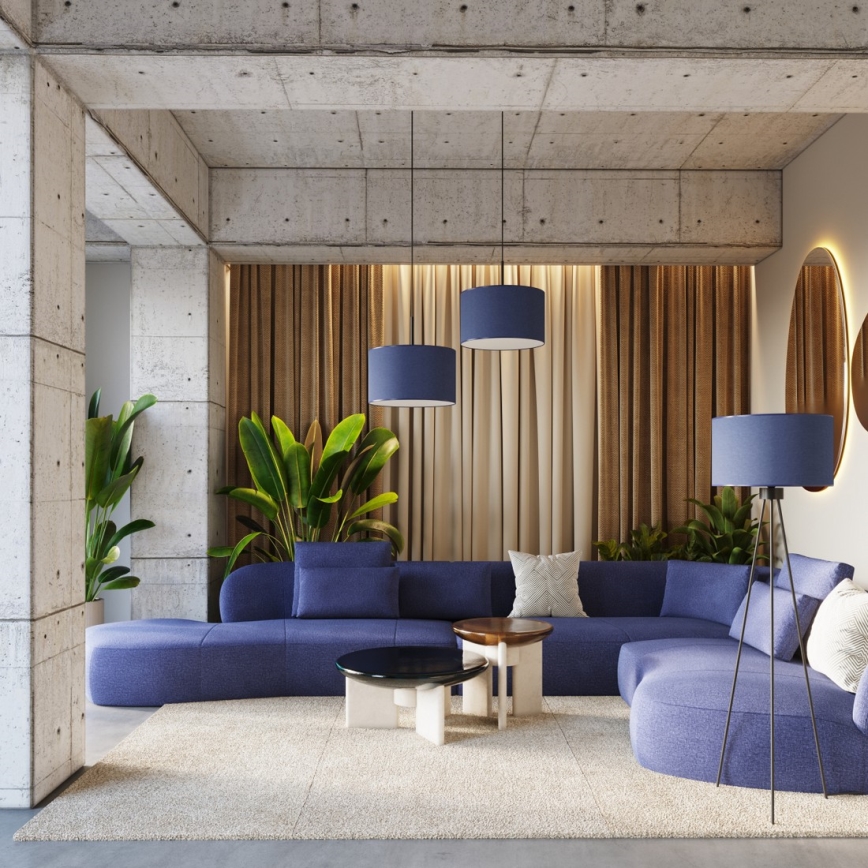 Pakabinamas šviestuvas su laidu NEVIA 1xE27/15W/230V, skersmuo 40 cm, mėlynas