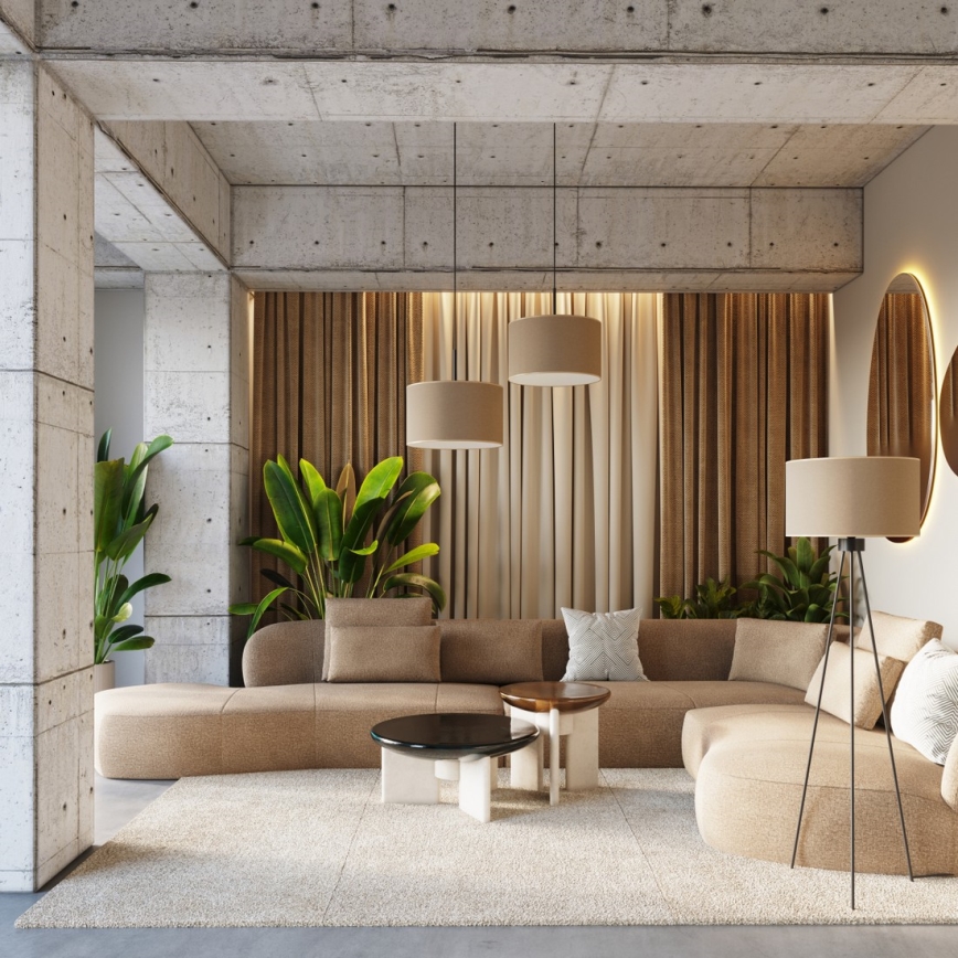 Grindinė lempa NEVIA 1xE27/15W/230V taupe