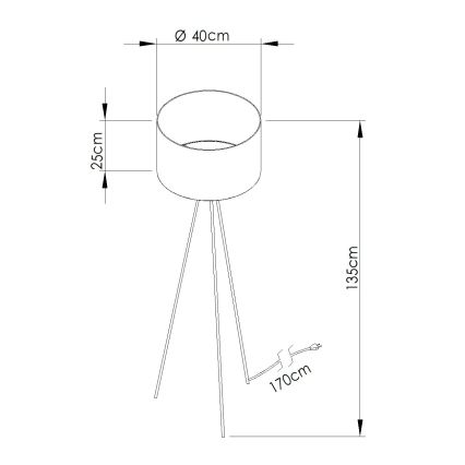 Grindinė lempa NEVIA 1xE27/15W/230V taupe