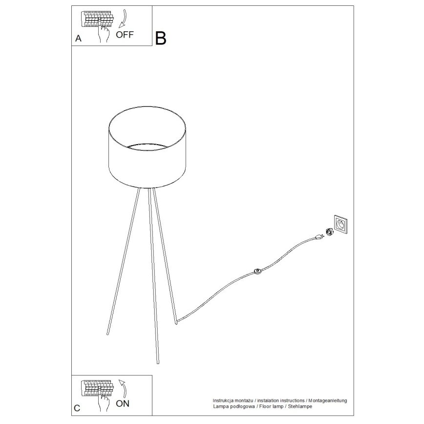 Grindinė lempa NEVIA 1xE27/15W/230V mėlyna