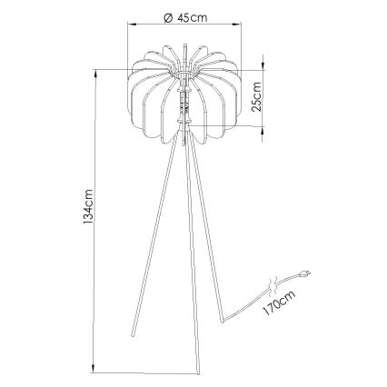 Grindinė lempa MULA 1xE27/15W/230V mėlyna