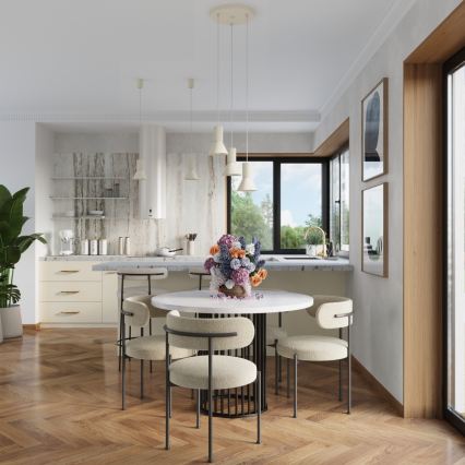 Pakabinamas šviestuvas ant laido ESTRIA 1xE14/10W/230V, skersmuo 14 cm, kremės spalvos