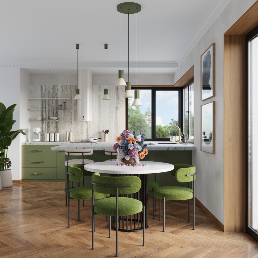 Pakabinamas šviestuvas ant laido ESTRIA 1xE14/10W/230V skersmuo 14 cm žalia