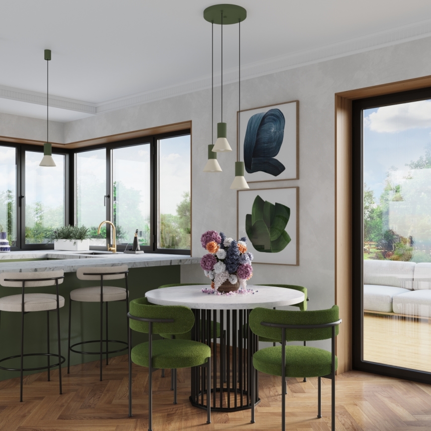 Pakabinamas šviestuvas ant laido ESTRIA 1xE14/10W/230V skersmuo 14 cm žalia