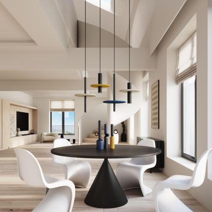 Pakabinamas šviestuvas ant troselio FELTRO 1xG9/8W/230V juoda/geltona