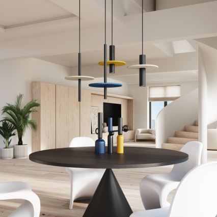 Pakabinamas šviestuvas ant troselio FELTRO 1xG9/8W/230V juoda/geltona