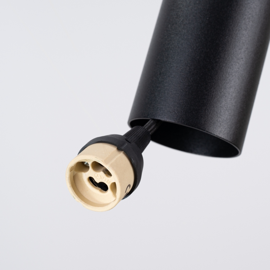 Pakabinamas šviestuvas su laidu PELTA 1xGU10/10W/230V juoda/kreminė