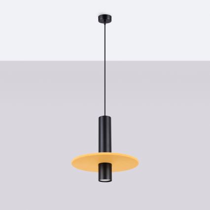 Pakabinamas šviestuvas ant laido PELTA 1xGU10/10W/230V juoda/geltona