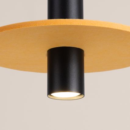Pakabinamas šviestuvas ant laido PELTA 1xGU10/10W/230V juoda/geltona