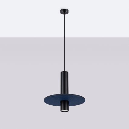 Pakabinamas šviestuvas ant laido PELTA 1xGU10/10W/230V juoda/mėlyna