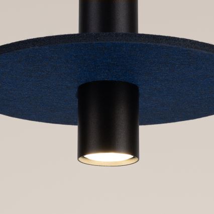 Pakabinamas šviestuvas ant laido PELTA 1xGU10/10W/230V juoda/mėlyna