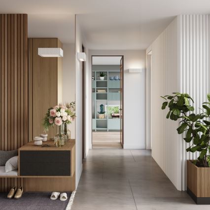 Sieninis šviestuvas RIGATA 1xE27/15W/230V keramika/balta