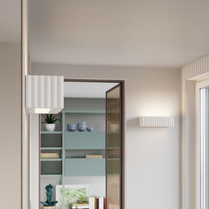 Sieninis šviestuvas RIGATA 1xE27/15W/230V keramika/balta