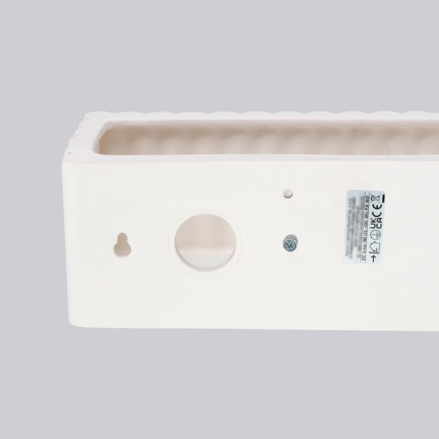 Sieninis šviestuvas RIGATA 1xE27/15W/230V keramika/balta