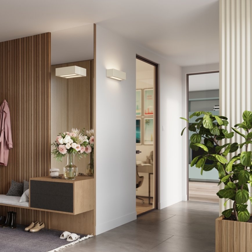 Sieninis šviestuvas RIGATA 1xE27/15W/230V keramika/kreminė