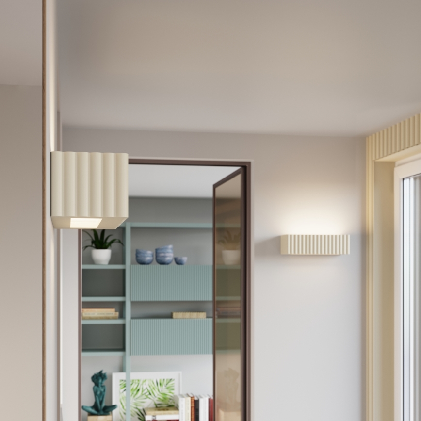 Sieninis šviestuvas RIGATA 1xE27/15W/230V keramika/kreminė