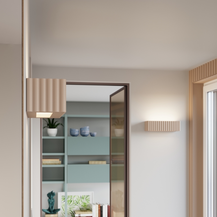 Sieninis šviestuvas RIGATA 1xE27/15W/230V keraminis/taupe