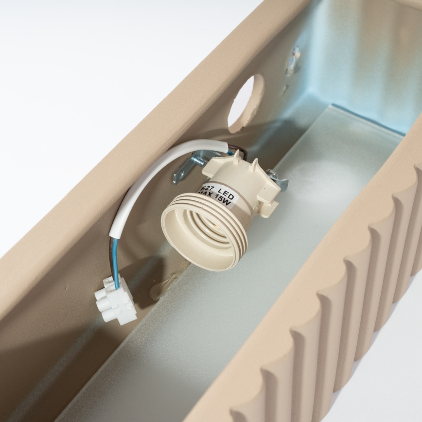 Sieninis šviestuvas RIGATA 1xE27/15W/230V keraminis/taupe