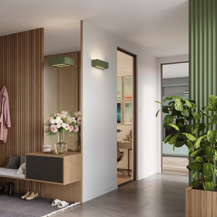 Sieninis šviestuvas RIGATA 1xE27/15W/230V keramika/žalia