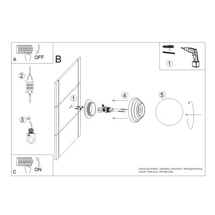 Vonios kambario sieninis šviestuvas ZORI 1xG9/8W/230V IP44 smėlio spalvos