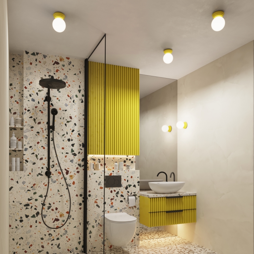 Vonios kambario sieninis šviestuvas ZORI 1xG9/8W/230V IP44 geltonas