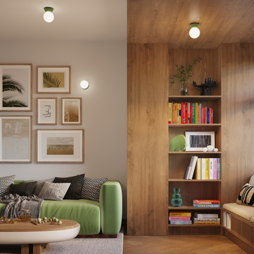 Vonios kambario sieninis šviestuvas ZORI 1xG9/8W/230V IP44 žalias