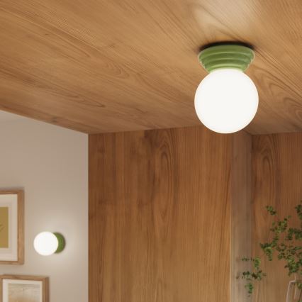 Vonios kambario sieninis šviestuvas ZORI 1xG9/8W/230V IP44 žalias