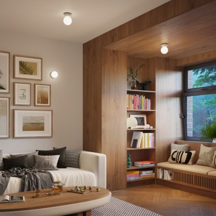 Vonios kambario lubinis šviestuvas ZORI 1xG9/8W/230V Ø 12 cm IP44 smėlinis