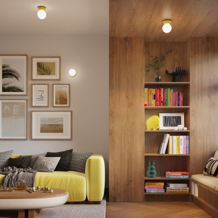 Vonios kambario lubinis šviestuvas ZORI 1xG9/8W/230V Ø 12 cm IP44 geltonas