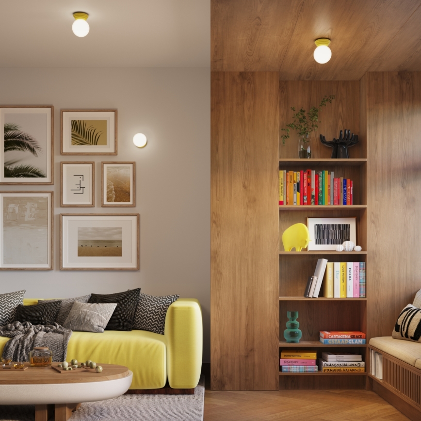 Vonios kambario lubinis šviestuvas ZORI 1xG9/8W/230V Ø 12 cm IP44 geltonas