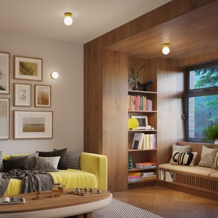 Vonios kambario lubinis šviestuvas ZORI 1xG9/8W/230V Ø 12 cm IP44 geltonas