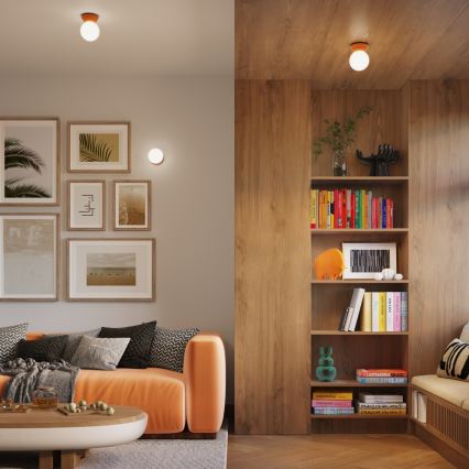 Vonios kambario lubinis šviestuvas ZORI 1xG9/8W/230V, skersmuo 12 cm, IP44, oranžinis