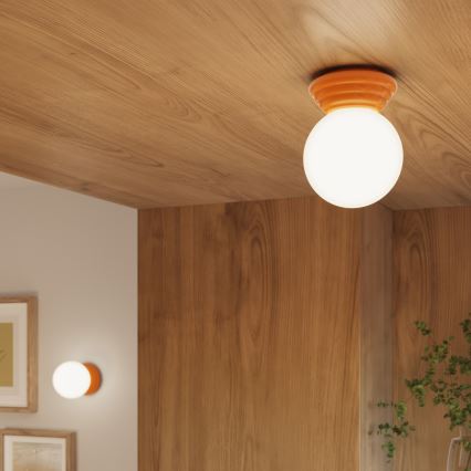 Vonios kambario lubinis šviestuvas ZORI 1xG9/8W/230V, skersmuo 12 cm, IP44, oranžinis